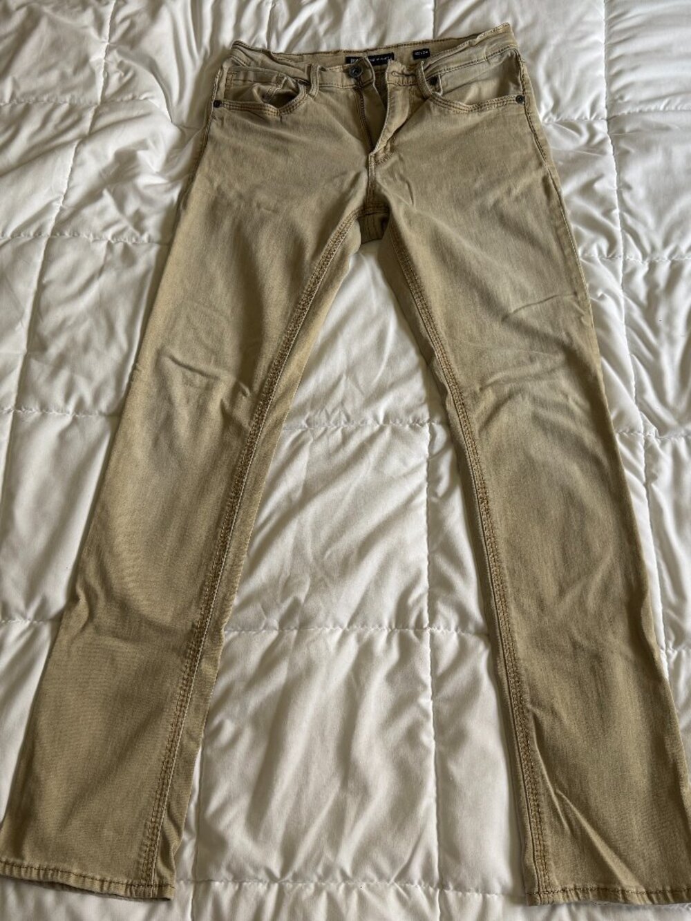 Men's BKE Buckle - Jake Straight Leg Stretch Denim Jeans - Size 32 x 34 (KHAKI)
